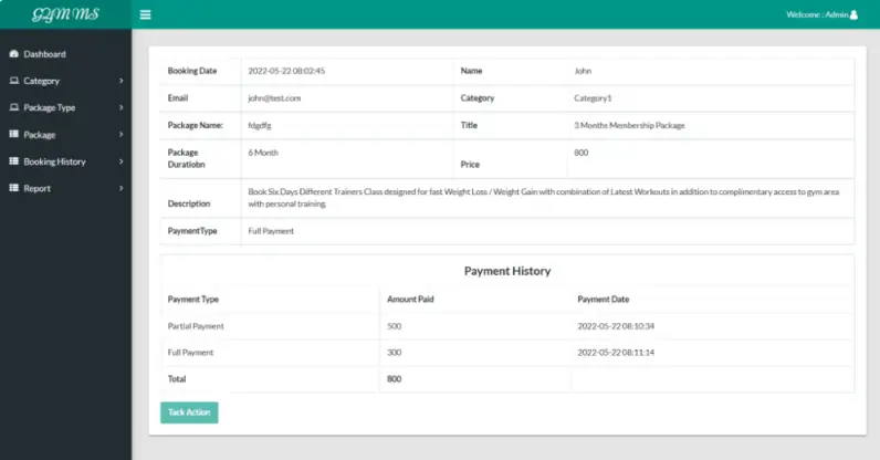 Green Gym Management System Desktop Application preview 1